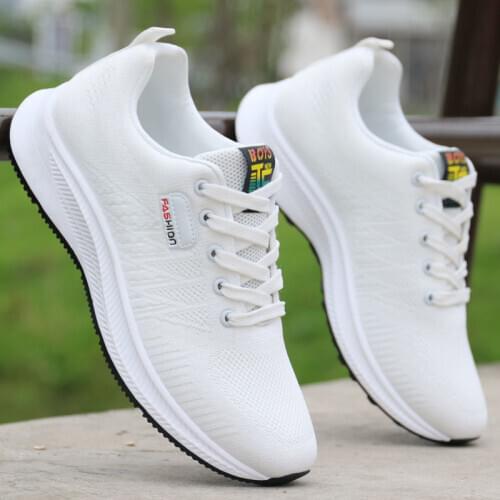 Mens shoes new lace-up mesh white shoes sports shoes mens fashion casual flat shoes driving shoes outdoor work shoes