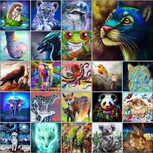 5d diamond painting kit 3D Animal wolf tiger fantasy bird elephant complet mosaic cuadros full square Cross stitch dirll drawing