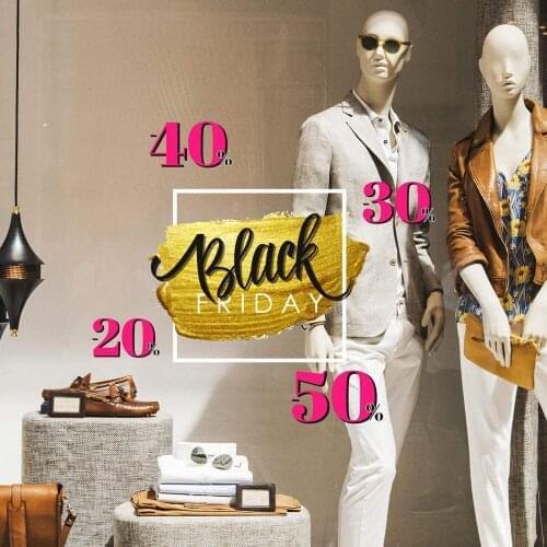 Window sticker Black Friday-reusable 65x35 cm-decorations for window shopping stores, window sticker without glue, repositionable