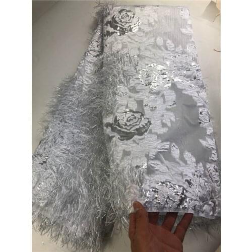 New arrival french net tulle lace african organza lace with sequins high quality african lace fabric for wedding dress COP-0018