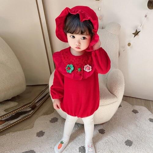 Fall new female treasure stitching contrast color climbing clothes newborn bag fart clothing long-sleeved fashion trend