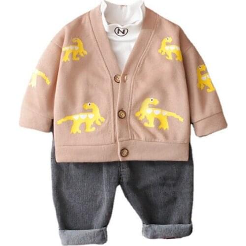 New Spring Autumn Baby Boys Clothes Suit Children Cartoon Coat T-Shirt Pants 3Pcs/Sets Toddler Fashion Clothing Kids Tracksuits
