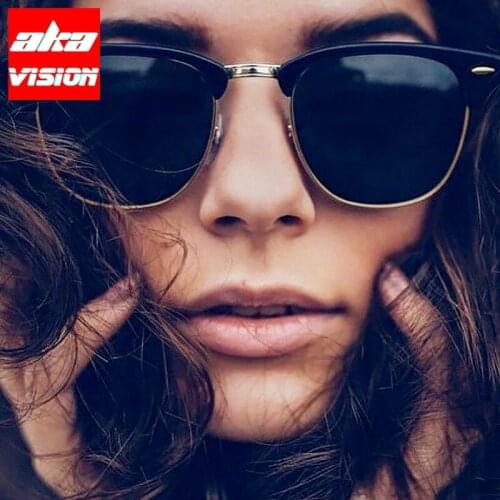 AKA VISION 2021 Luxury Sunglasses Women Retro Sun Glasses for Women/Men Luxury Brand Glasses Men Rimless Lunette Soleil Femme