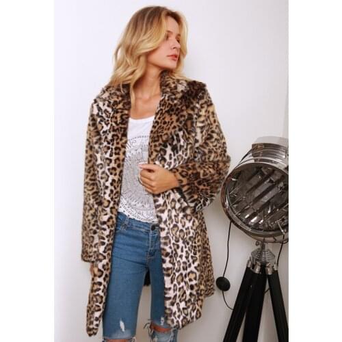 Autumn Winter Leopard Coats New Women Hooded Faux Fur Coat Luxury Warm Plush Fake Jacket Fashion Artificial Fur Womens Outwear