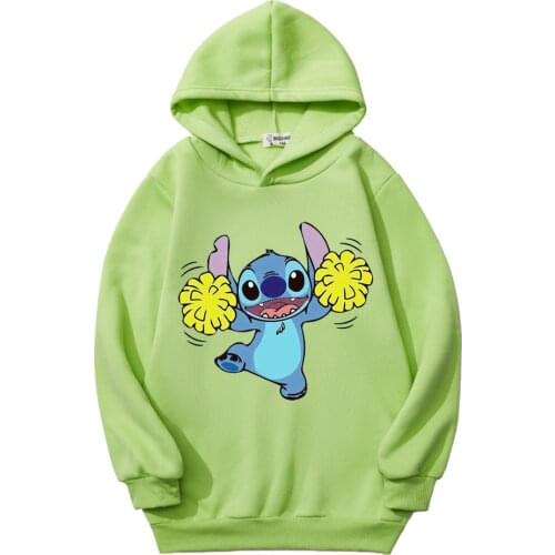 Stitch Cartoon Print Casual Sports Boys and Girls Hooded Sweater Children Clothes Boys and Girls 10 To 12 Years Old