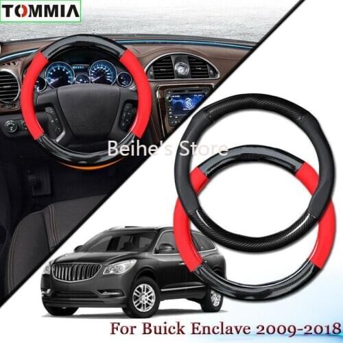 Anti-Slip Carbon Fiber Leather Car Steering Wheel Cover For Buick Enclave 2009
