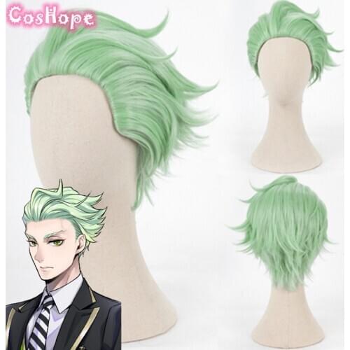 Sebek Cosplay Wig Twisted Wonderland Cosplay Men Short Green Wig Cosplay Anime Cosplay Wigs Heat Resistant Synthetic Wigs