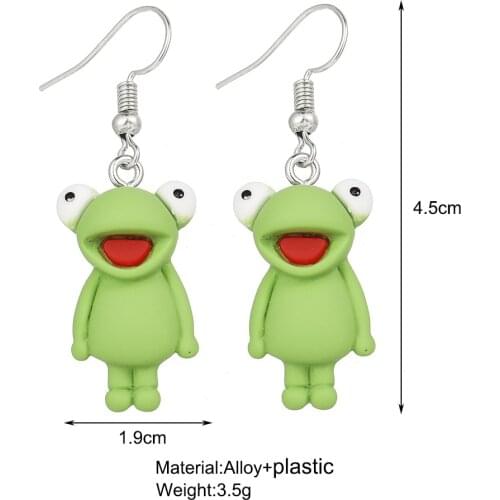 Frog Earrings Pendientes Mujer Earrings for Women серьги 2021 тренд Korean Fashion Kolczyki Boucle Oreille