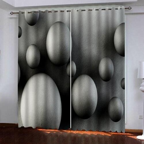 Grey curtains Customized size Luxury Blackout 3D Window Curtains For Living Room stereoscopic 3d curtains