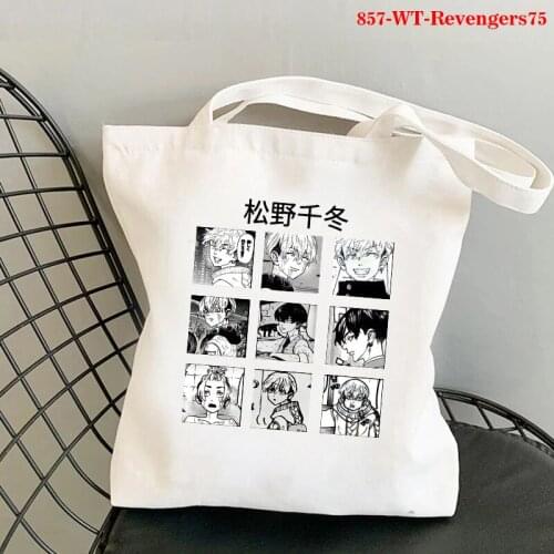 Tokyo Revengers Anime Shopper Bag Tote Bag Harajuku Canvas Bags Hot Japanese Cartoon Handbags Large Capacity Eco-Friendly Bags