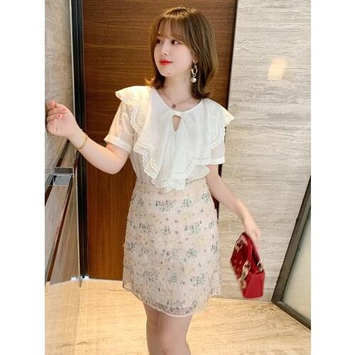 Sequin screen printing with pin beads A-Line Short skirt with high waisthalf skirt