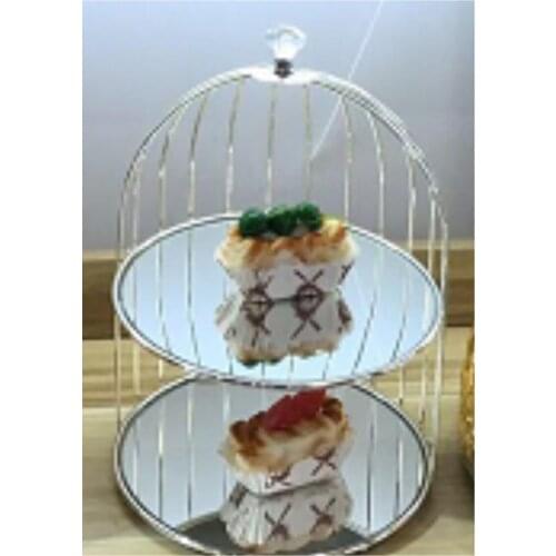 Dessert table decoration afternoon tea center rack cake rack wrought iron birdcage Tea break cake tray display CY50710