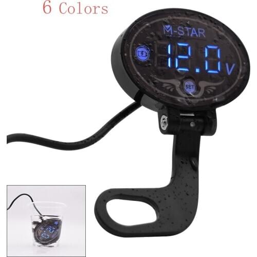 For Yamaha YZF R120 R1 R3 R25 R6 600R FZR 600 FZ600 Waterproof LED Digital Voltmeter Tester DC 9V to 24V voltage Panel Meter