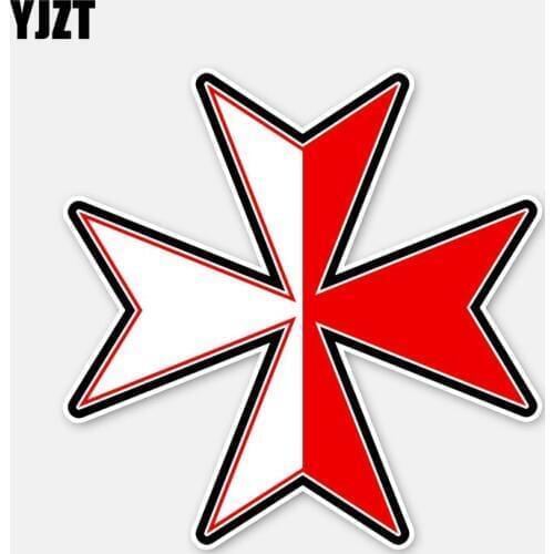 YJZT 12CM*12CM Personality MALTESE CROSS Motorcycle Car Sticker Window Decal Accessories 6-2953