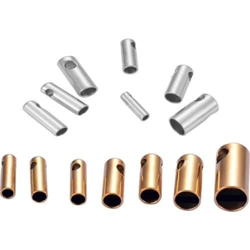 1-4mm 20pcs Stainless Steel Clasps Hooks Cords End Caps Cord For Jewelry Making Bracelet Necklace DIY Jewelry Findings wholesale