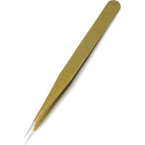 1pc New Stainless Steel Industrial Anti-static False Eyelash Curved Straight Tweezers Makeup Tools Excellent Quality Free