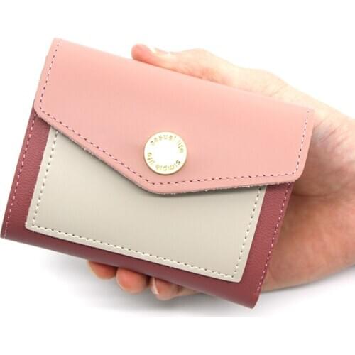 2021 new Korean version simple lovely girl purse short womens 30% multi-function student zero purse short bag mini wallet