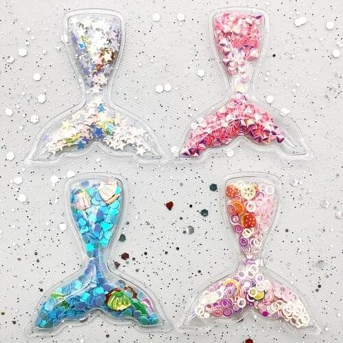 5pcs Plastic Transparent Fish Tail Sequin Shaker DIY Hair Pin Accessories Sparkling Shaker Mermaid Quicksand Shaker Decoration
