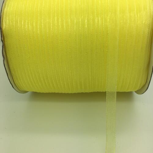 Free Shipping 10yds/lot 1/4" 6mm Yellow Organza Ribbon Bow Hair Wedding Decoration Lace Crafts