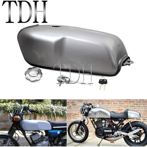 Vintage Motorcycle 9L/2.4 Gallon Fuel Gas Tank with Key For Yamaha RD50 RD350 BMW R100R Cafe Racer Retro Iron Modified Tank