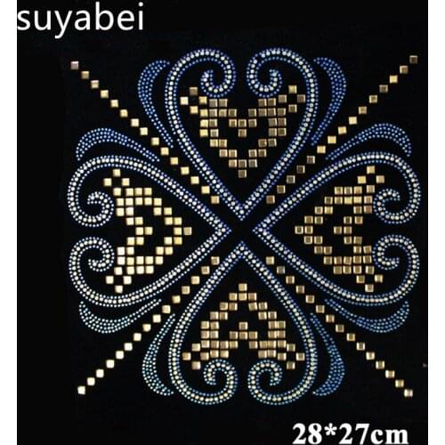 Flower heart sticker transfers design iron on transfer patches hot fix rhinestone transfer motifs fixing rhinestones