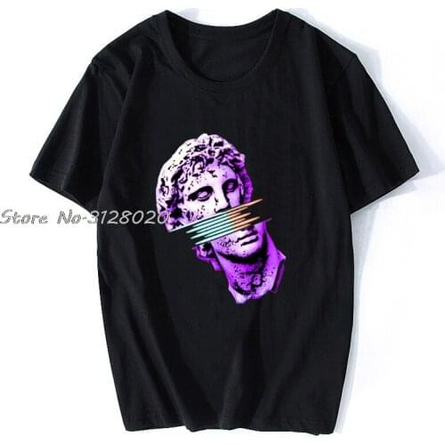 Mens O-neck Vaporwave Music T Shirt Harajuku Rock And Roll Unisex T-Shirt Men Cotton TShirt Tees Tops Streetwear Harajuku