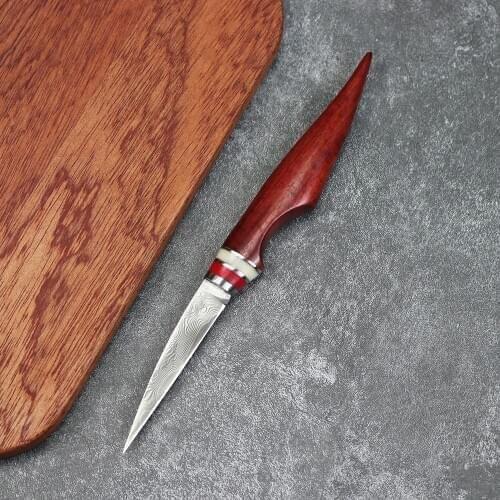 JUNSHENG 3-inch handmade professional chef VG10 Damascus steel multifunctional kitchen carving knife