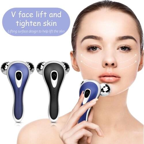 Electric 3D Roller Face Massager Y Shape 360 Rotate Thin Face Body Shaping Relaxation Wrinkle Remover Facial Massager Skin Care