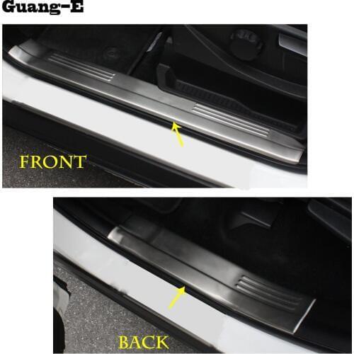 Car Cover Stainless Steel Pedal Door Sill Scuff Plate Cover Inner Built Threshold 4pcs For Ford Kuga Escape 2013 2014 2015 2016