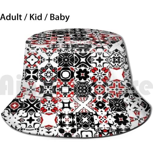 Quilt Pattern Black Sun Hat Foldable UV Protection Pattern Dressing Gown Dresser Applique For Baby Block Pattern Block