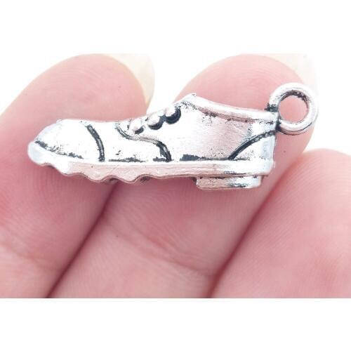 BULK 30pcs Wholesale Antique Silver Plated Marathon Running Shoe Charms Pendants DIY Hanmade Jewelry Accessory 26*10mm 1.8g
