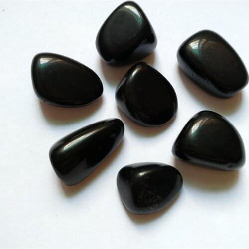 Wholesale 3pcs 100% Natural Black Obsidian Stone Tumbled Healing Stone,Gem stone Healing Sea Glass Tumbled Stones,20-25mm