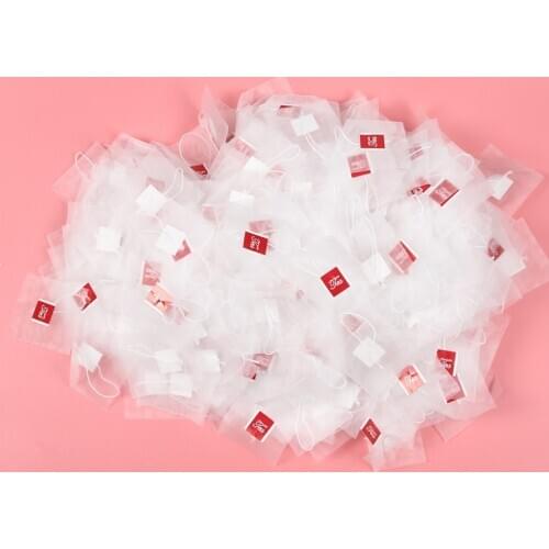 Practical 1000Pcs5.5 X 7Cm Pyramid Tea Bag Filter Nylon Tea Bag Single String Label Transparent Empty Tea Bag