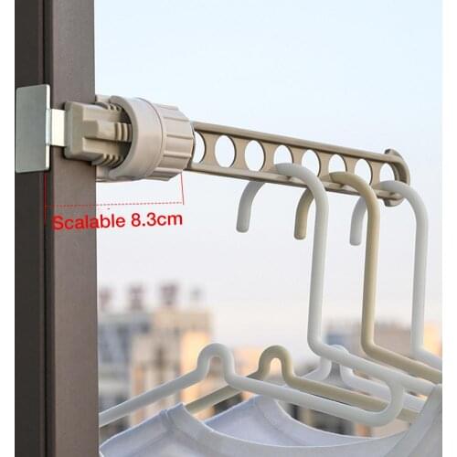 Adjustable Window Frame Indoor Outdoor Washing Clothes Hanger Laundry Balcony Drying Rack 2021 Summer