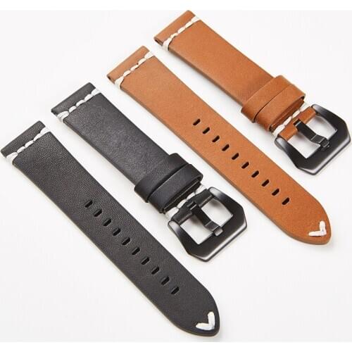 Watchbands Genuine Leather Watch Band Strap 18mm 20mm 21mm 22mm 24mm Black Brown Women Men Cowhide Bracelet Watch Accessories