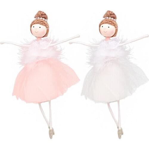 Christmas 2020 Ornaments Net Yarn Plush Ballerina Girl Modeling Doll Pendant Christmas Tree Pendant New Year Gift For Girl 2021