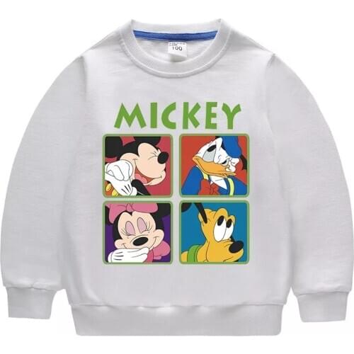 Cartoon Disney Mickey Mouse Girl Tops Pullovers Kids Boy Hooded Sweatshirts Children Clothes Toddler Girl Hoodies Sweater
