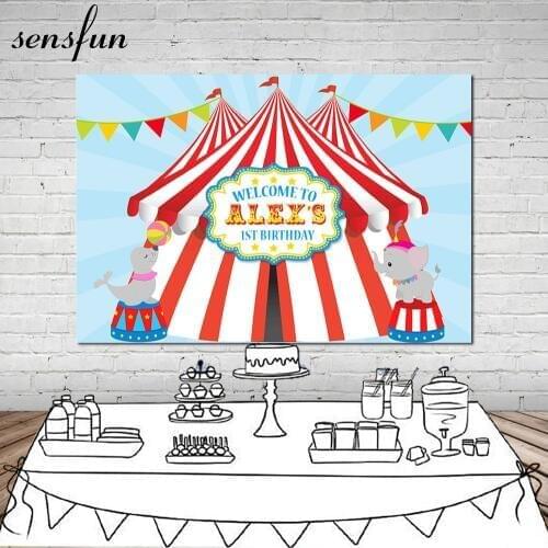 Sensfun Carnival Circus Party Photography Backdrop Bunting 1st Birthday Party Backgrounds Photocall Vinyl