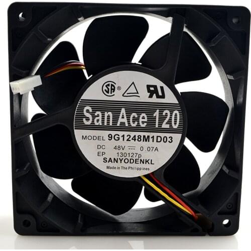 Japan FOR Sanyo 9G1248M1D03 48V 0.07A 12CM 12025 double ball mute heat dissipation fan