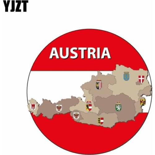 YJZT 10CM*10CM Creative Accessories Austria Map Flag Car Sticker Body Decal 6-0862