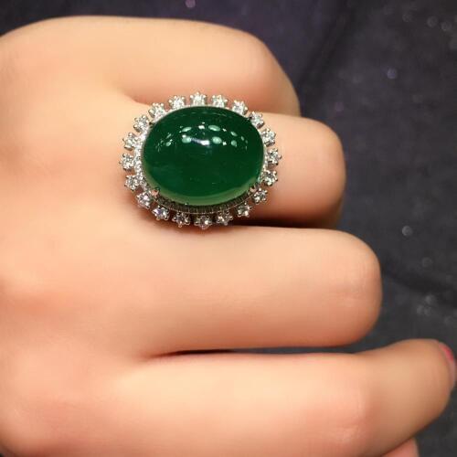 Fine Jewelry G18k Rings Real Diamonds 18K Gold Natural Emerald 18.2ct Gemstones Female Wedding Rings for women Fine Ring