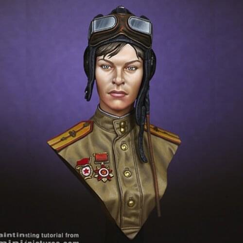 1/10 WW2 Soviet Female Tanker Military subject matter Resin Figure Bust GK Uncoated No colour