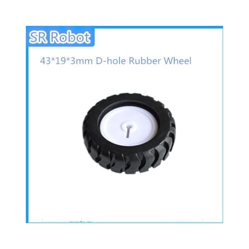 10PCS K346 43*19*3mm D-hole Rubber Wheel Suitable for N20 Motor D Shaft Tire Car Robot DIY Toys Parts