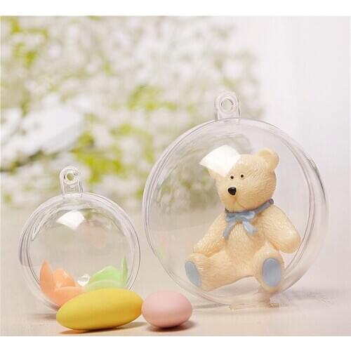 10pcs/lot Christmas Tress Decorations Ball Transparent Open Plastic Clear Ornament Round Bauble Decorations Xmas Supplies