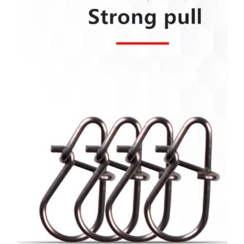 10pcs/bag Gourd Type Stainless Steel Hook Swivel Solid Rings Safety Snaps Fast Clip Lock Snap Connector Fishing Tackle Tool