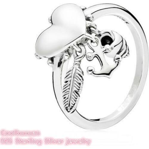 100% 925 Sterling Silver Spiritual Symbols Ring Diy Original Charms Jewelry Design Gifts For Women