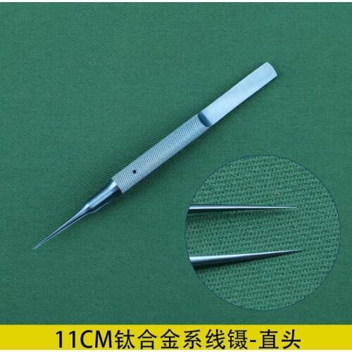 11cm round handle thread tweezers Ophthalmic micro forceps stainless steel titanium alloy surgical cosmetology and plastic tools
