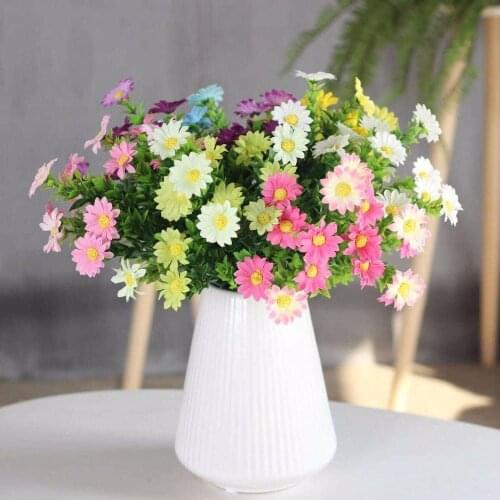 15 Mini lovely silk daisies artificial flower bouquets wedding chrysanthemum party decoration DIY artificial plants