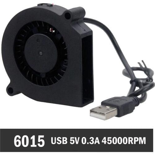 2pcs/lot Gdstime 60mm x 15mm 6015 DC 5V USB Cooler Turbo Blower Centrifugal Cooling Fan