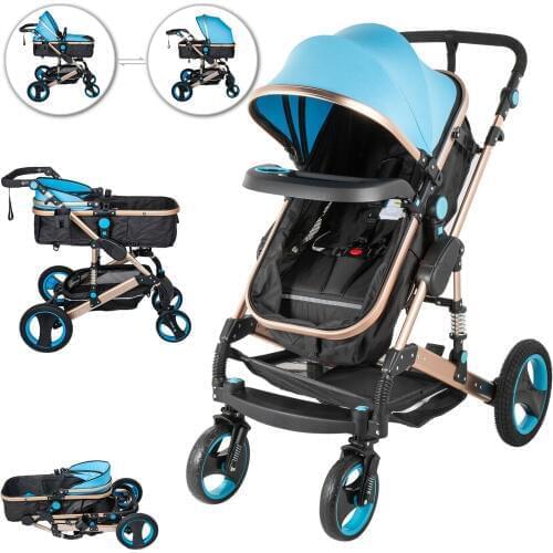 2 in 1 Pram Foldable Pushchair 0-36 Month Baby Stroller flexible turn Newborn Reversible